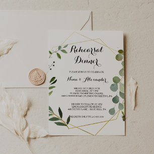 Tropical Green Leaves  Rehearsal Dinner Invitation