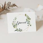Tropical Green Leaves Spanish Thank You Card<br><div class="desc">This tropical green leaves Spanish wedding thank you card is perfect for a simple wedding. The design features hand-painted beautiful green leaves,  adorning a gold geometric frame.</div>