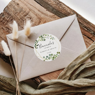 Tropical Green Leaves Spanish Wedding Welcome Square Sticker