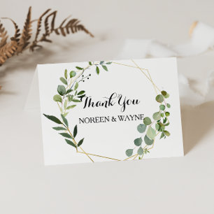 Tropical Green Leaves Thank You Card