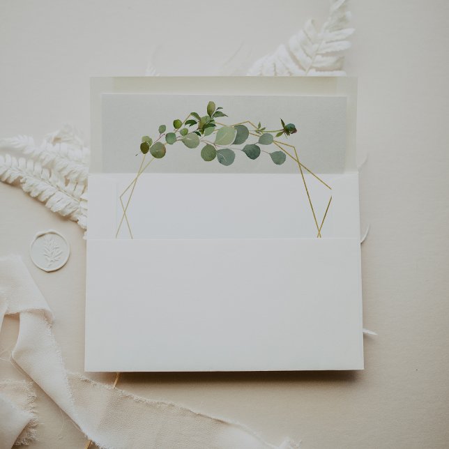 Tropical Green Leaves Wedding Invitation Envelope (Creator Uploaded)