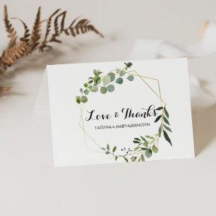 Tropical Green Leaves Wedding Thank You
