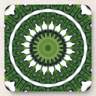 Tropical Green Mandala Coaster