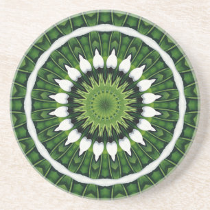 Tropical Green Mandala Coaster