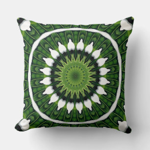 Tropical Green Mandala Cushion