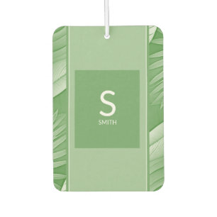 Tropical Green Monogram Car Air Freshener