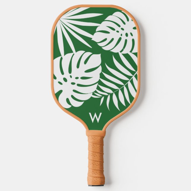 Tropical Green Monogram Pickleball Paddle (Front)