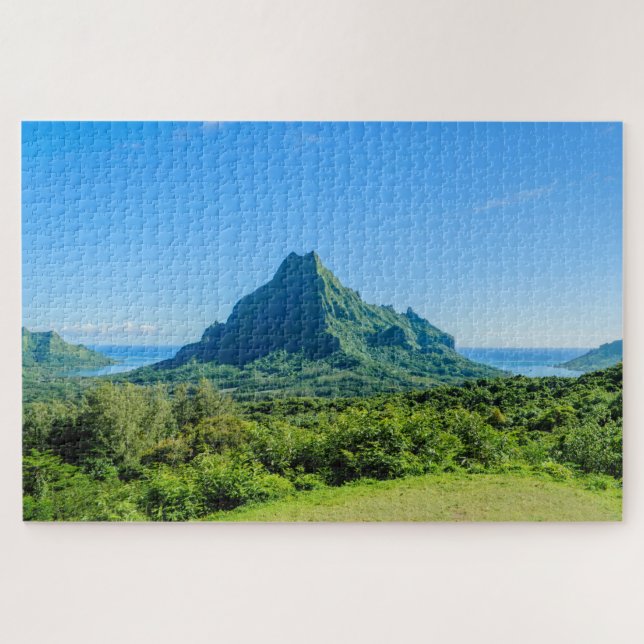 Tropical green Moorea island in the Pacific Jigsaw Puzzle (Horizontal)