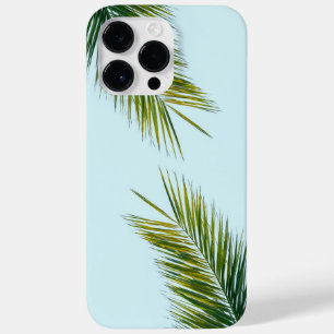 Tropical Green Palm Frond on Light Blue Case-Mate iPhone 14 Pro Max Case
