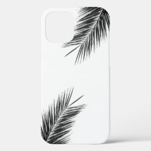 Tropical Green Palm Frond on Light Blue iPhone 12 Case