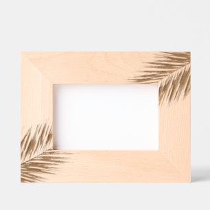 Tropical Green Palm Frond on Light Blue Etched Frames