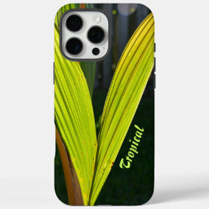 Tropical Green Palm Fronds personalised with Name iPhone 16 Pro Max Case
