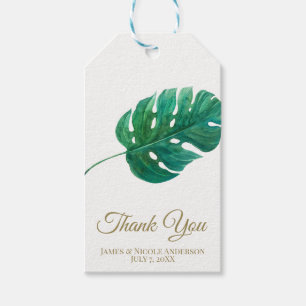 Tropical Green Palm Leaf Hawaiian Summer Wedding Gift Tags