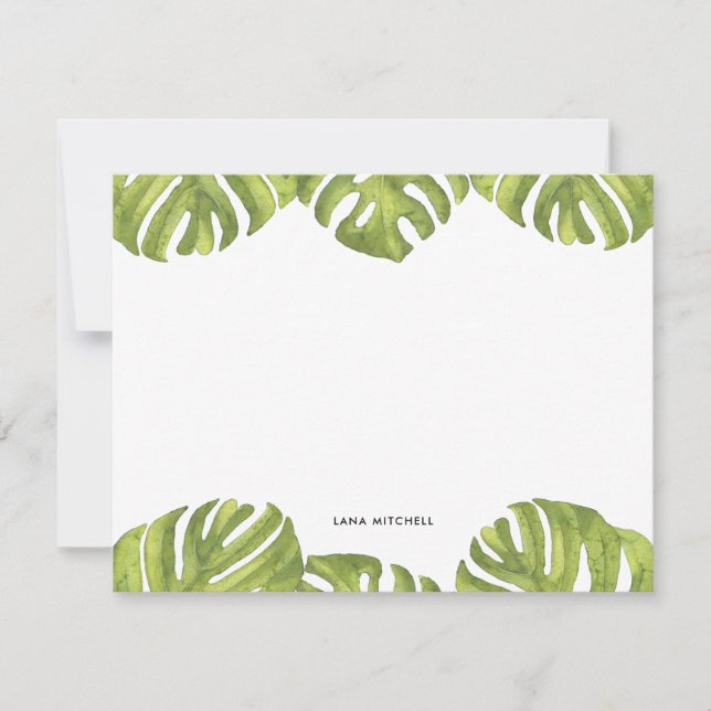 Tropical green palm leaves card (Front)