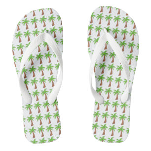 Tropical Green Palm Tree Beach Vacation Island Thongs