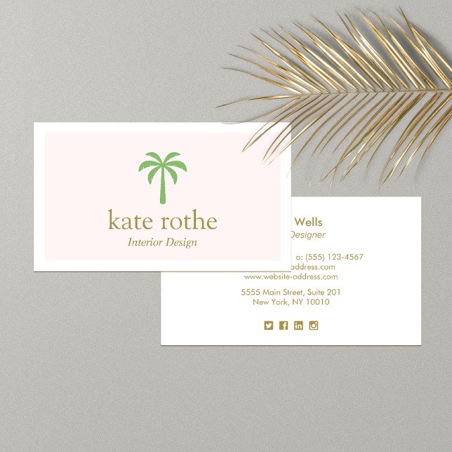 Tropical Green Palm Tree Calling Card (Creator Uploaded)
