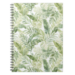 Tropical Green Palm Tree Leaves Notebook