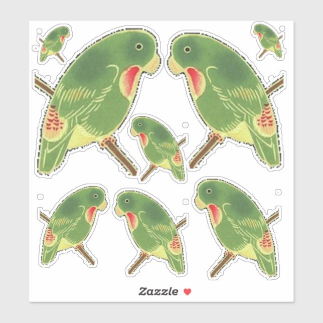 Tropical Green Parakeet Thunder_Cove (Sheet)