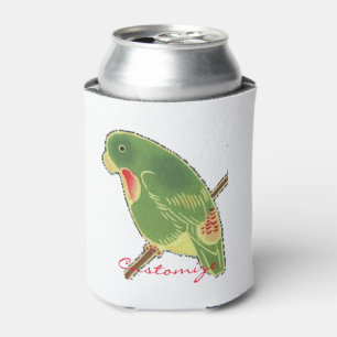 Tropical Green Parakeet Thunder_Cove Can Cooler