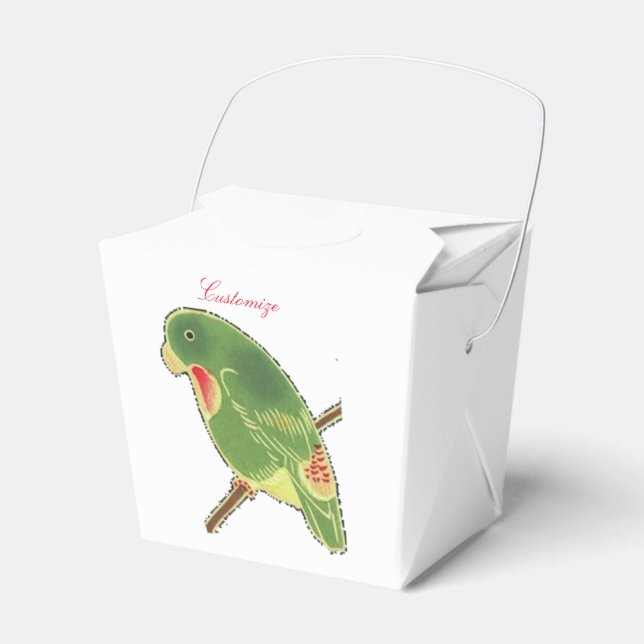 Tropical Green Parakeet Thunder_Cove Favour Box (Front Side)