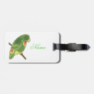 Tropical Green Parakeet Thunder_Cove Luggage Tag