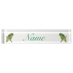 Tropical Green Parakeet Thunder_Cove Nameplate