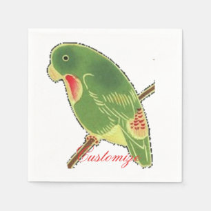 Tropical Green Parakeet Thunder_Cove Napkin