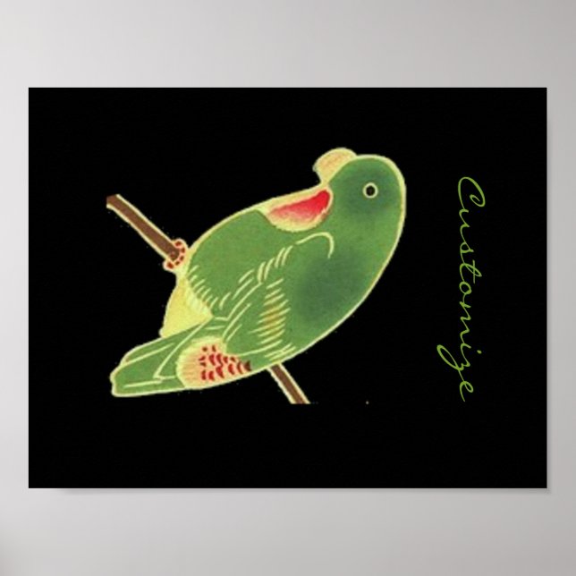 Tropical Green Parakeet Thunder_Cove Poster (Front)