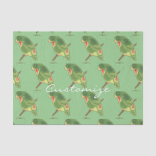 Tropical Green Parakeet Thunder_Cove Tissue Paper