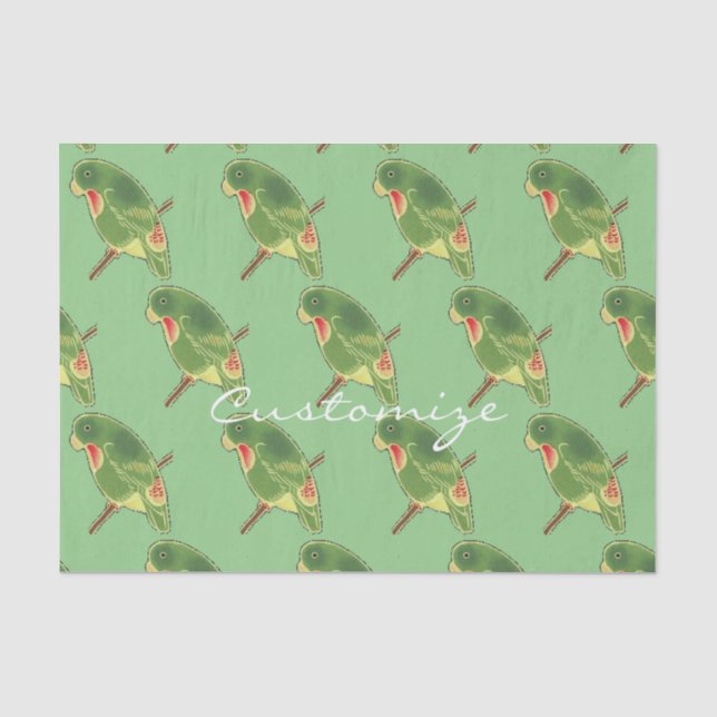 Tropical Green Parakeet Thunder_Cove Tissue Paper (Front)