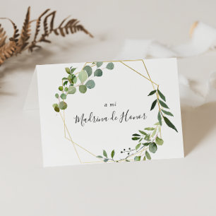 Tropical Green Spanish Bridal Party Thank You