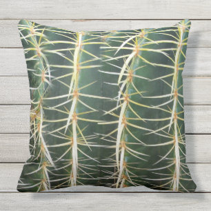 Tropical Green Sphere Cactus Photo Cushion