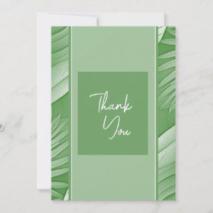 Tropical Green Theme Wedding Thank You Card