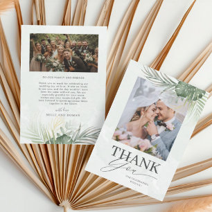 Tropical Green Tropical Thank You Wedding Card