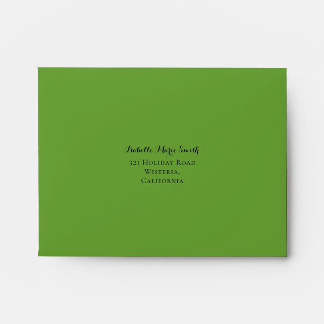 Tropical Green Watercolor Paint Wedding RSVP Envelope (Front)