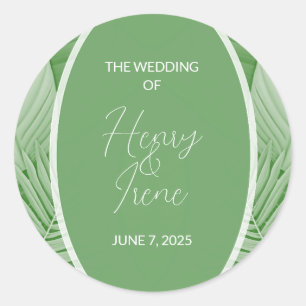 Tropical Green Wedding Custom Sticker