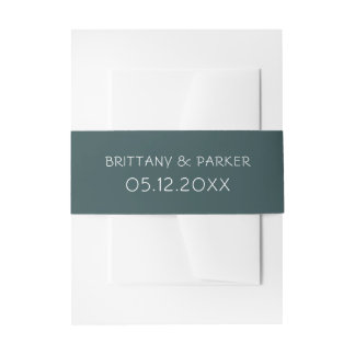 Tropical Green Wedding Invitation Belly Band