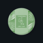 Tropical Green Wedding Magnet<br><div class="desc">Are you planning an outdoor wedding or special event? These tropical themed wedding magnets offer a fun, yet classic appeal. Features green colour hues trimmed with tropical leaves. Use to complement tropical wedding themes and special events. The front of the magnet displays the name of the couple along with the...</div>