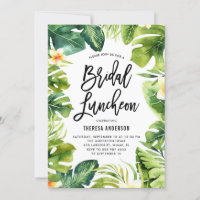Tropical Greenery and Plumeria Bridal Luncheon