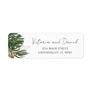 Tropical Greenery Botanical Boho Return Address Return Address Label