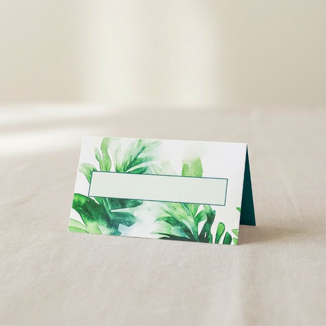 Tropical Greenery botanical Name Place Cards (Tropical Greenery botanical Name Place Cards.)