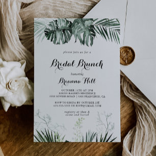 Tropical Greenery Bridal Brunch Bridal Shower Invitation