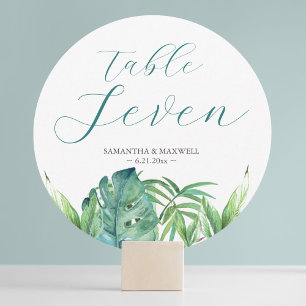 Tropical Greenery Destination Wedding Table Cards