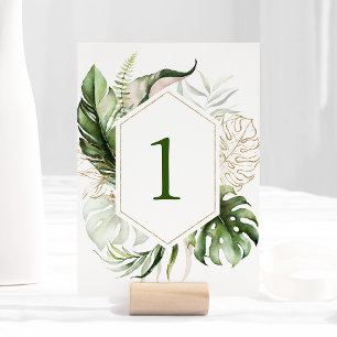 Tropical Greenery Floral Table Numbers