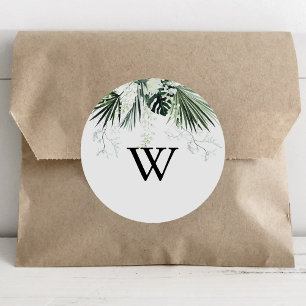 Tropical Greenery Floral Wedding Envelope Seals