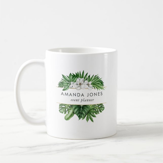 Tropical Greenery Foliage Coffee Mug (Left)