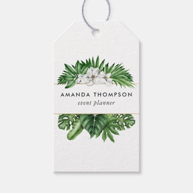 Tropical Greenery Foliage Gift Tags (Front)