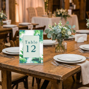 Tropical Greenery fun Table Number Cards