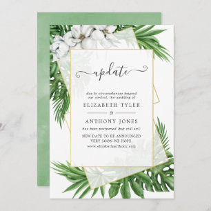 Tropical Greenery Geometric Summer Wedding Update Invitation