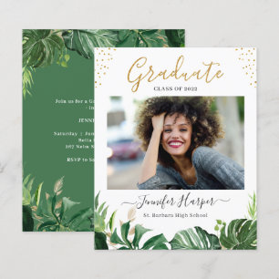 Tropical Greenery Graduation Announcement